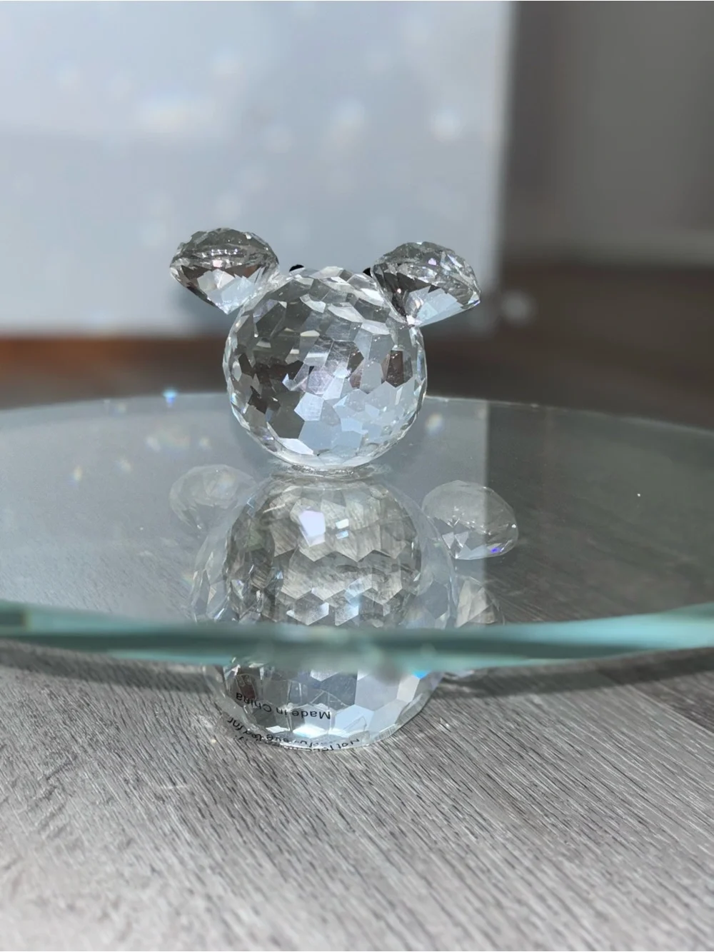 Crystal Bear Figurine Display Tray